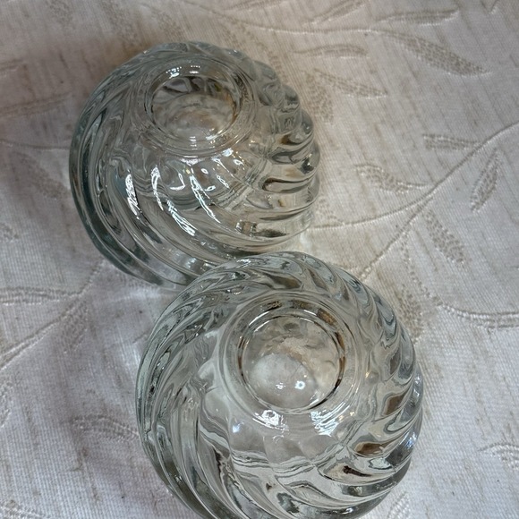 PartyLite Illusions Set of 2 Sturdy Glass Swirled Candle Holders Retired #PO463 - Picture 5 of 8